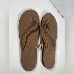 Rainbow Leather Flirty Braidy Arch Support Flip Flops L11 - 10.5-11.5 Women